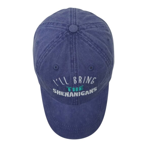 Adams Ill Bring The Shenanigans Leather Tuck Strap Cap Cool Crown Baseball Hat - Picture 6 of 14